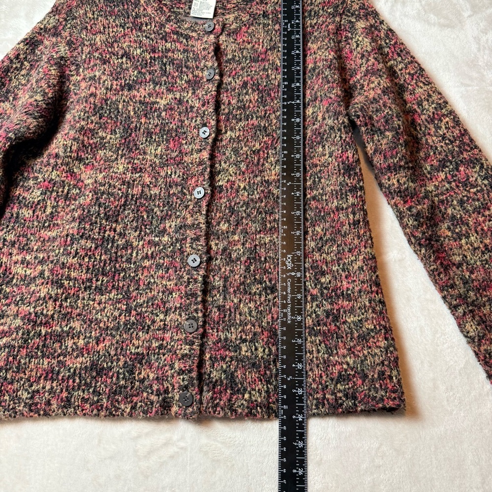 Vintage 90s David Brooks Wool Blend Multicolor Knit Cardigan Size Large - Picture 5 of 9